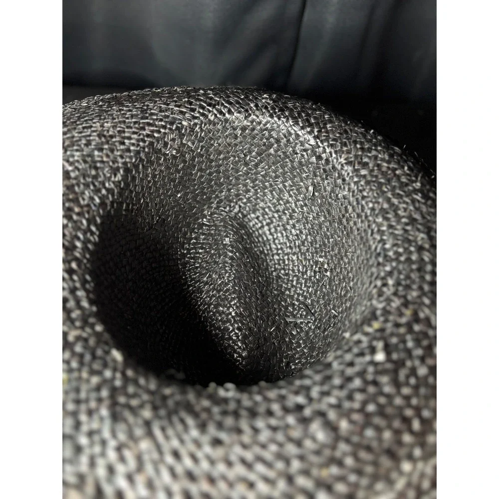 Classic Woven Straw Fedora Hat Dark Brown Grosgrain Ribbon Bow Sun Hat